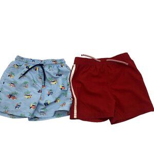Boys 18-24M Swim Trunks BUNDLE Mayoral Primark Red Blue Vacation Swim Short
